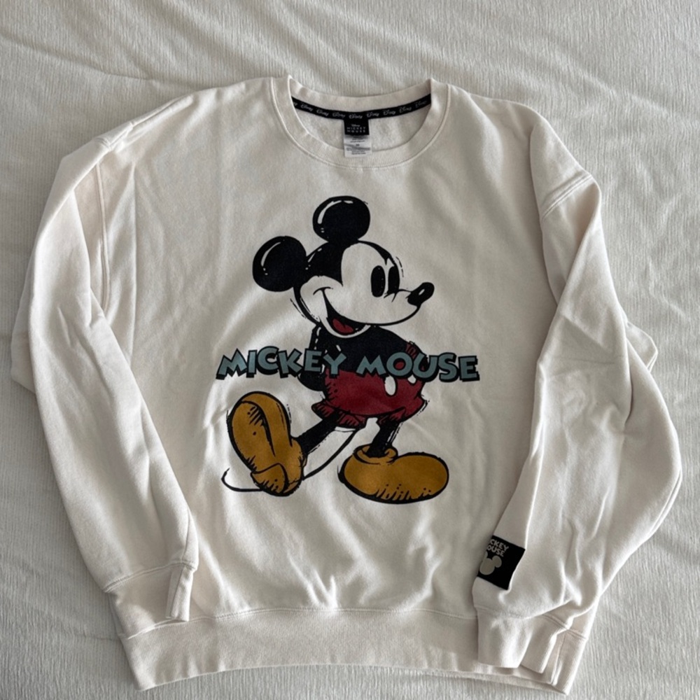 Disney Mickey Mouse White Crewneck Sweater